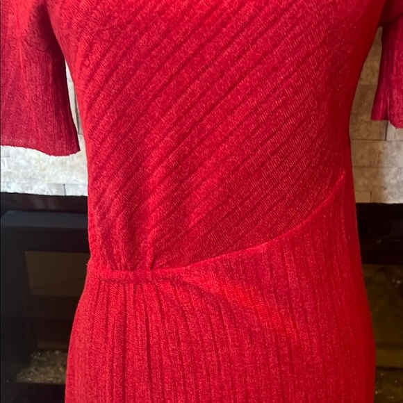 Zara Red Midi asymmetrical Dress size S - Picture 3 of 13